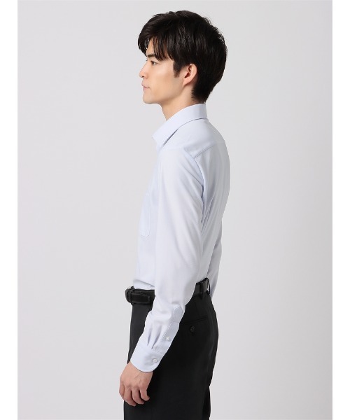 SUIT SQUARE(スーツスクエア)の「WEB限定 最高シャツ ノンアイロンジャージー ワイドカラー FIT ドレスシャツ(ビジネスシャツ・メンズ・サックスブルー/グレー/ホワイト・LL/L/M/S)」の16枚目の写真