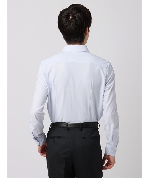 SUIT SQUARE(スーツスクエア)の「WEB限定 最高シャツ ノンアイロンジャージー ワイドカラー FIT ドレスシャツ(ビジネスシャツ・メンズ・サックスブルー/グレー/ホワイト・LL/L/M/S)」の15枚目の写真