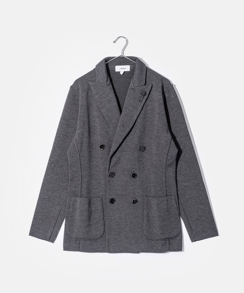 LARDINI（ラルディーニ）の「LARDINI KNIT JACKET ラルディーニ ニット テーラードジャケット（テーラードジャケット・メンズ・ブラック/グレー/ネイビー・SMALL/MEDIUM）」の3枚目の写真