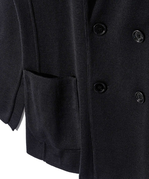 LARDINI（ラルディーニ）の「LARDINI KNIT JACKET ラルディーニ ニット テーラードジャケット（テーラードジャケット・メンズ・ブラック/グレー/ネイビー・SMALL/MEDIUM）」の8枚目の写真