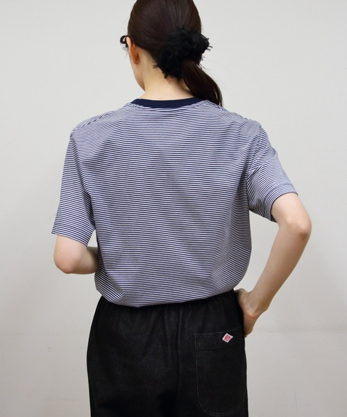 DANTON（ダントン）の「DANTON/ダントン　インナーTEEシャツ　ボーダー　T/C INNER TEE BORDER　DT-C0195 CVT（Tシャツ/カットソー・レディース・ネイビー/レッド/ベージュ/グリーン/イエロー・M）」の19枚目の写真
