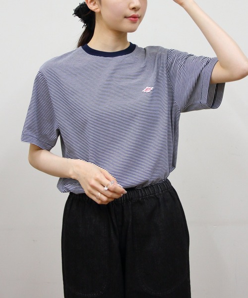 DANTON（ダントン）の「DANTON/ダントン　インナーTEEシャツ　ボーダー　T/C INNER TEE BORDER　DT-C0195 CVT（Tシャツ/カットソー・レディース・ネイビー/レッド/ベージュ/グリーン/イエロー・M）」の17枚目の写真