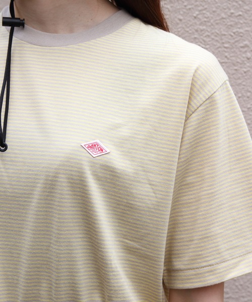 DANTON（ダントン）の「DANTON/ダントン　インナーTEEシャツ　ボーダー　T/C INNER TEE BORDER　DT-C0195 CVT（Tシャツ/カットソー・レディース・ネイビー/レッド/ベージュ/グリーン/イエロー・M）」の10枚目の写真