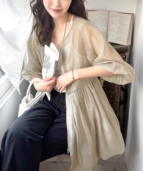 classicalelf(クラシカルエルフ)の「程よい透け感が女性らしい。前後2WAYのオーガンジーのバルーンシアーブラウス(シャツ/ブラウス・レディース・オフホワイト/アイボリー/グレイッシュベージュ/ブラック/ピンク・X-LARGE/MEDIUM/LARGE/SMALL)」の22枚目の写真