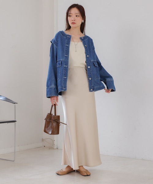 Bab（バブ）の「2WAY袖取り外しデニムジャケット（その他アウター・レディース・ブルー/インディゴブルー・M）」の20枚目の写真