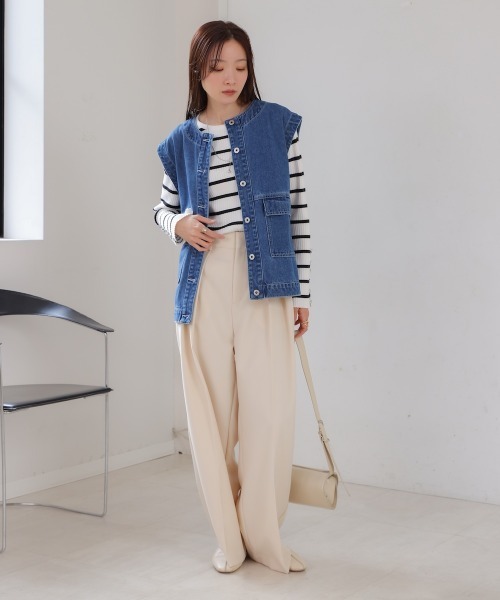 Bab（バブ）の「2WAY袖取り外しデニムジャケット（その他アウター・レディース・ブルー/インディゴブルー・M）」の16枚目の写真