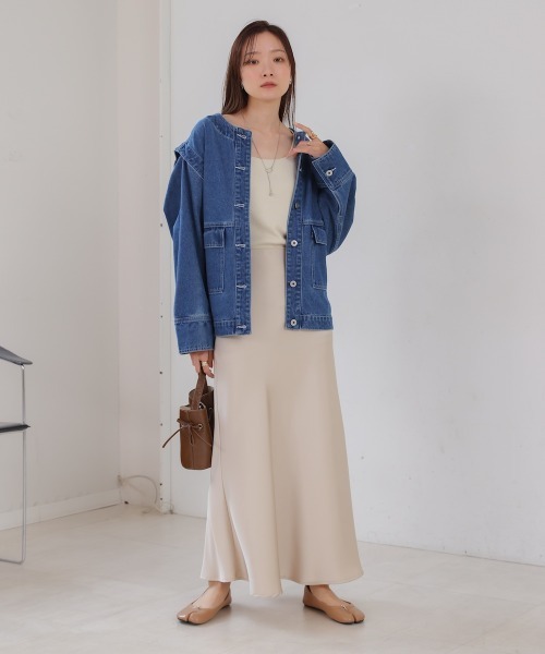 Bab（バブ）の「2WAY袖取り外しデニムジャケット（その他アウター・レディース・ブルー/インディゴブルー・M）」の17枚目の写真