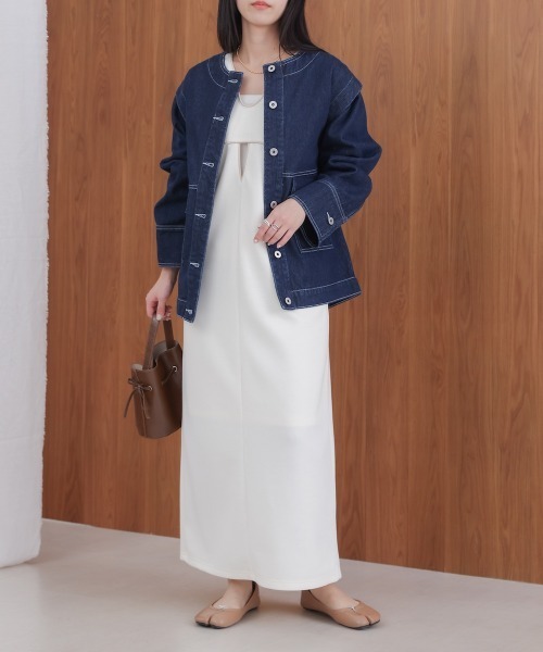 Bab（バブ）の「2WAY袖取り外しデニムジャケット（その他アウター・レディース・ブルー/インディゴブルー・M）」の18枚目の写真