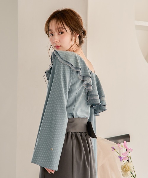 ファッション通販 frill one フリルワンショルダートップス / tops shoulder トップス