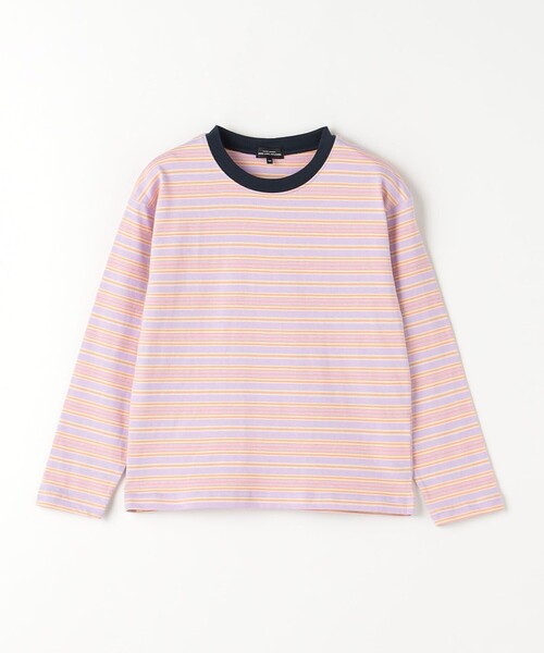 green label relaxing（グリーンレーベルリラクシング）の「マルチボーダー プルオーバー ロングスリーブ / キッズ  100cm-130cm（Tシャツ/カットソー・キッズ・ライトブルー/ライラック/オフホワイト・120cm/110cm/130cm/100cm）」の3枚目の写真