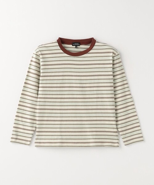 green label relaxing（グリーンレーベルリラクシング）の「マルチボーダー プルオーバー ロングスリーブ / キッズ  100cm-130cm（Tシャツ/カットソー・キッズ・ライトブルー/ライラック/オフホワイト・120cm/110cm/130cm/100cm）」の4枚目の写真