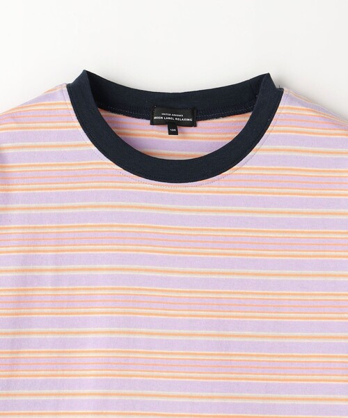 green label relaxing（グリーンレーベルリラクシング）の「マルチボーダー プルオーバー ロングスリーブ / キッズ  100cm-130cm（Tシャツ/カットソー・キッズ・ライトブルー/ライラック/オフホワイト・120cm/110cm/130cm/100cm）」の14枚目の写真