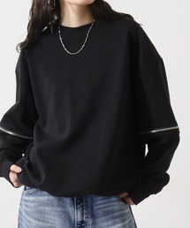 ATELANE 袖ZIPスウェットプルオーバー