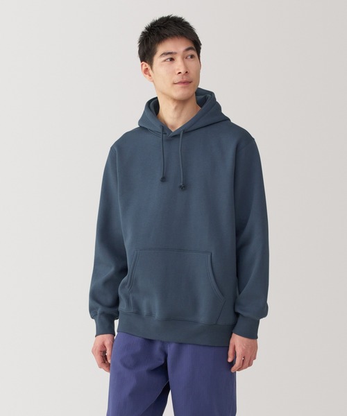 無印良品（ムジルシリョウヒン）の「紳士　スウェットプルパーカ（スウェット・メンズ・グレー/ブラック/ブルー系・S/M/L/XL）」の3枚目の写真