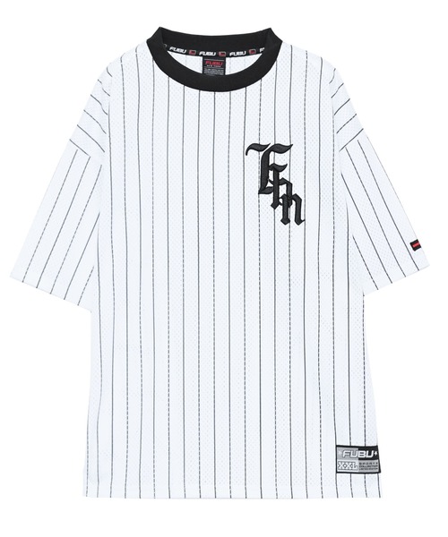 FUBU( フブ)の「FUBU/フブ ストライプ半袖Tシャツ メッシュ ロゴ 刺繍(Tシャツ/カットソー・メンズ・ホワイト/ネイビー/ブラック・L/XL/XXL/M)」の21枚目の写真