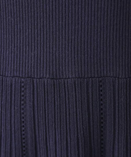 couture brooch（クチュールブローチ）の「【上品な落ち感・美シルエット】アイレットリブデザインニットワンピース（ワンピース・レディース・ネイビー/ベビーピンク/ライトグレー・36/42/38）」の15枚目の写真