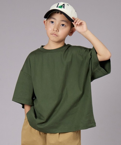 PAIRMANON STREET（ペアマノンストリート）の「【PAIRMANON STREET】無地 シンプル クレイジー 半袖 Tシャツ（Tシャツ/カットソー・キッズ・ベージュ系その他/ピンク/カーキ/ベージュ/イエロー/ホワイト系その他/ホワイト/ブラック/パープル/ブラック系その他・130/140/150/100/120/160/90/110）」の7枚目の写真