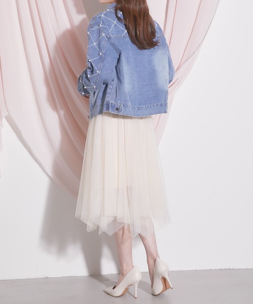 tocco closet（トッコ　クローゼット）の「【ZOZO限定】パールデニムジャケット（デニムジャケット・レディース・ブルー・M）」の4枚目の写真