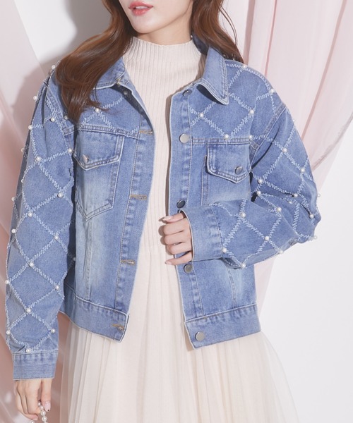 tocco closet（トッコ　クローゼット）の「【ZOZO限定】パールデニムジャケット（デニムジャケット・レディース・ブルー・M）」の5枚目の写真