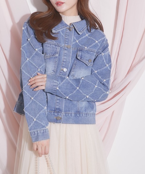 tocco closet（トッコ　クローゼット）の「【ZOZO限定】パールデニムジャケット（デニムジャケット・レディース・ブルー・M）」の9枚目の写真