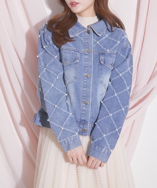 tocco closet（トッコ　クローゼット）の「【ZOZO限定】パールデニムジャケット（デニムジャケット・レディース・ブルー・M）」の8枚目の写真