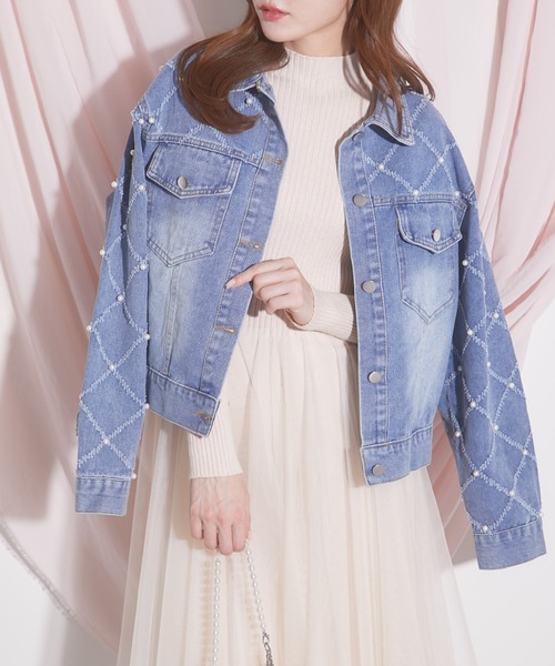 tocco closet（トッコ　クローゼット）の「【ZOZO限定】パールデニムジャケット（デニムジャケット・レディース・ブルー・M）」の10枚目の写真