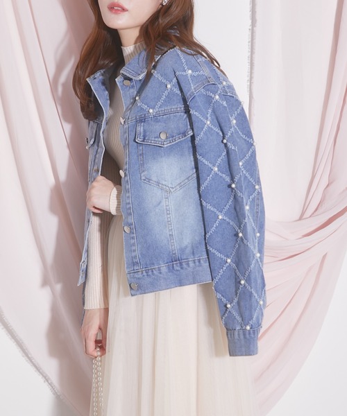 tocco closet（トッコ　クローゼット）の「【ZOZO限定】パールデニムジャケット（デニムジャケット・レディース・ブルー・M）」の12枚目の写真