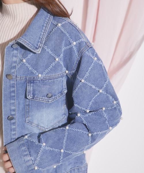 tocco closet（トッコ　クローゼット）の「【ZOZO限定】パールデニムジャケット（デニムジャケット・レディース・ブルー・M）」の13枚目の写真