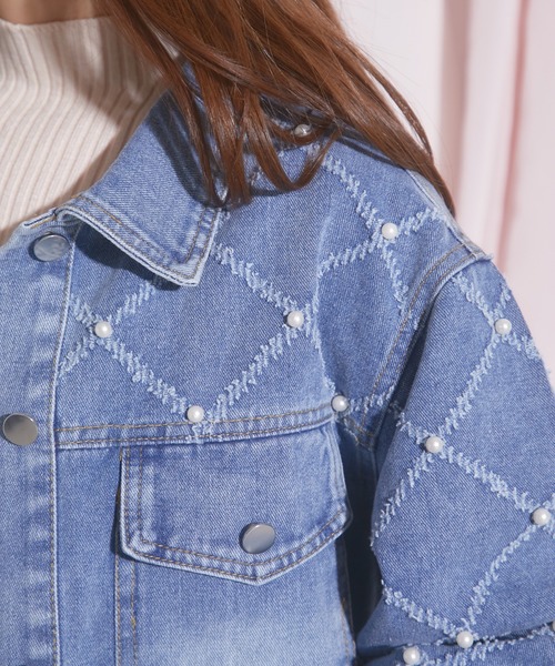 tocco closet（トッコ　クローゼット）の「【ZOZO限定】パールデニムジャケット（デニムジャケット・レディース・ブルー・M）」の14枚目の写真