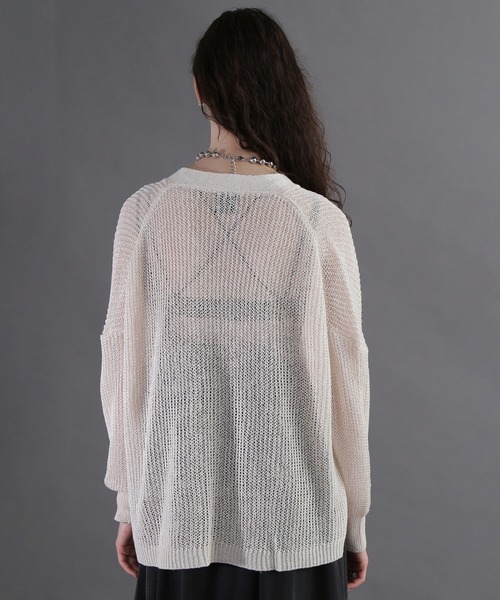 ROSE BUD（ローズバッド）の「ストローヤーンカーディガン（カーディガン/ボレロ・レディース・ブラック/ホワイト/ライトグリーン・ONE SIZE）」の10枚目の写真