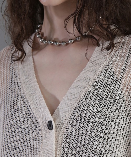 ROSE BUD（ローズバッド）の「ストローヤーンカーディガン（カーディガン/ボレロ・レディース・ブラック/ホワイト/ライトグリーン・ONE SIZE）」の11枚目の写真