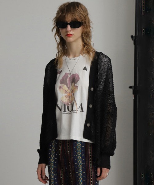 ROSE BUD（ローズバッド）の「ストローヤーンカーディガン（カーディガン/ボレロ・レディース・ブラック/ホワイト/ライトグリーン・ONE SIZE）」の19枚目の写真