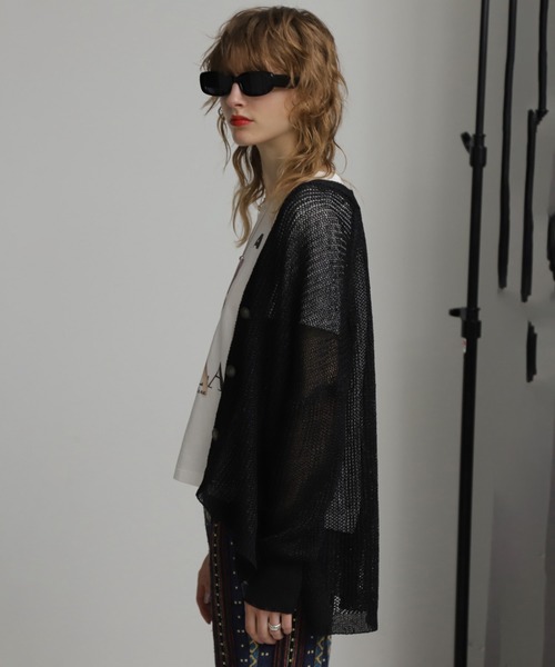 ROSE BUD（ローズバッド）の「ストローヤーンカーディガン（カーディガン/ボレロ・レディース・ブラック/ホワイト/ライトグリーン・ONE SIZE）」の20枚目の写真