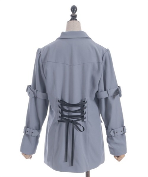 axes femme POETIQUE（アクシーズファムポエティック）の「ボンテージデザインジャケット（テーラードジャケット・レディース・ブラック/グレー・MEDIUM）」の20枚目の写真