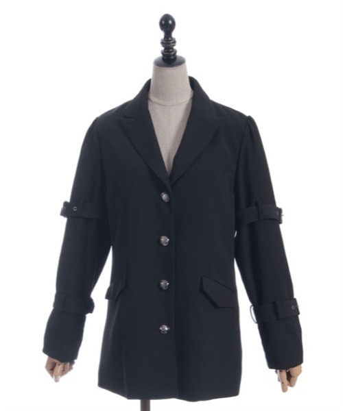 axes femme POETIQUE（アクシーズファムポエティック）の「ボンテージデザインジャケット（テーラードジャケット・レディース・ブラック/グレー・MEDIUM）」の12枚目の写真