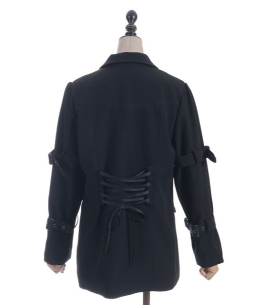 axes femme POETIQUE（アクシーズファムポエティック）の「ボンテージデザインジャケット（テーラードジャケット・レディース・ブラック/グレー・MEDIUM）」の10枚目の写真