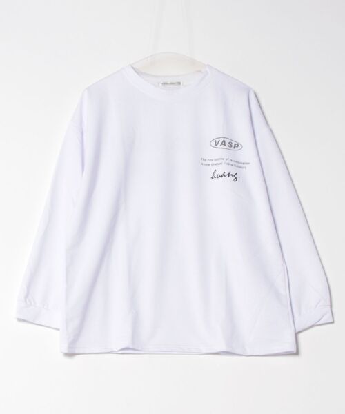 Asterellivi(アステレリビ)の「ビッグシルエットプリントロングTシャツ(Tシャツ/カットソー・レディース・ブラック/ブルー/ホワイト・FREE)」の10枚目の写真