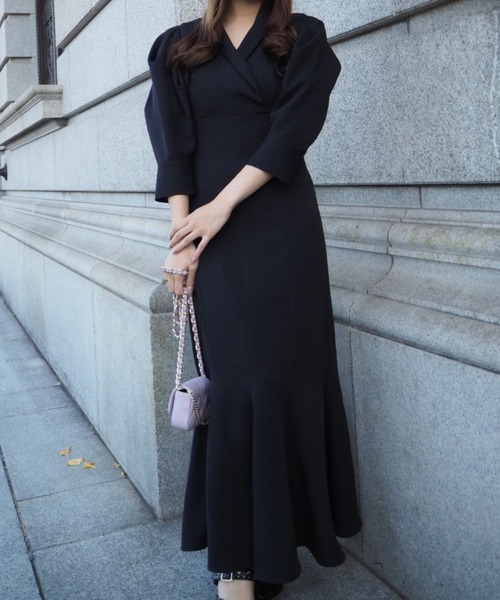 美的掲載】テーラードカラーマーメイドワンピース オケージョン