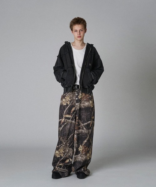 WISH FOR EVER（ウィッシュフォーエバー）の「ASSORT HEAVY WEIGHT FRINGE BELT LOOP DOUBLE ZIP HOODIE/アソートヘビーウエイトフリンジベルトループダブルジップフーディ（パーカー・メンズ・ピンク/ブラウン/ブラック・LARGE/MEDIUM）」の15枚目の写真