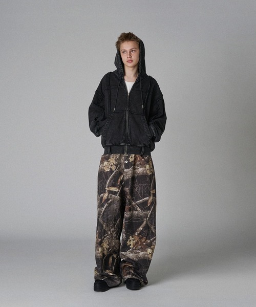WISH FOR EVER（ウィッシュフォーエバー）の「ASSORT HEAVY WEIGHT FRINGE BELT LOOP DOUBLE ZIP HOODIE/アソートヘビーウエイトフリンジベルトループダブルジップフーディ（パーカー・メンズ・ピンク/ブラウン/ブラック・LARGE/MEDIUM）」の20枚目の写真