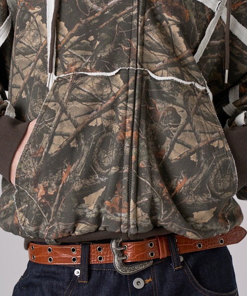 セール】ASSORT HEAVY WEIGHT FRINGE BELT LOOP DOUBLE ZIP HOODIE