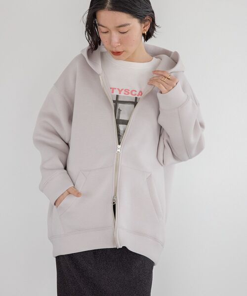 AMERICAN HOLIC(アメリカンホリック)の「ダンボールポンチZIPパーカー(パーカー・レディース・グレー系その他/グレイッシュベージュ/ブラック・M/L)」の19枚目の写真