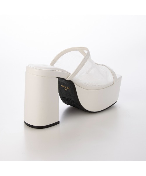 Mafmof(マフモフ)の「Mafmof(マフモフ)11cmチャンキーヒールチュールカバー厚底サンダル(サンダル・レディース・ブラック/シルバー/ホワイト・S/M/L/LL)」の14枚目の写真