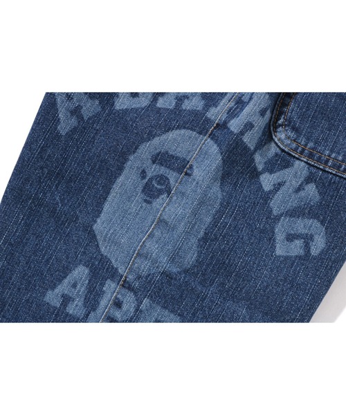 A BATHING APE（アベイシングエイプ）の「COLLEGE MIDDLE LENGTH 10OZ DENIM SHORTS（デニムパンツ・キッズ・インディゴブルー・140/100/130/120/110）」の2枚目の写真
