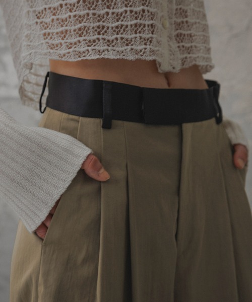 EMOELLE】バイカラーベルトドレスパンツ（その他パンツ）｜ADAM ET
