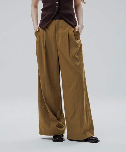 ADAM ET ROPE'（アダムエロペ）の「【EMOELLE】バイカラーベルトドレスパンツ（その他パンツ・レディース・ベージュ系その他/ブラウン/ピンク系その他2/ブラック系その他/グリーン系その他3/キャメル/グリーン系その他/ベージュ系その他2・38/36/34）」の12枚目の写真