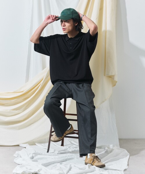 FREAK'S STORE(フリークスストア)の「限定展開 Relax Fit リラックスフィット ニットポロシャツ / 接触冷感(ポロシャツ・メンズ・ブラック/ネイビー/グレー系その他/チャコールグレー/ブラック系その他2/ブラック系その他/ベージュ・LARGE/MEDIUM/SMALL)」の10枚目の写真