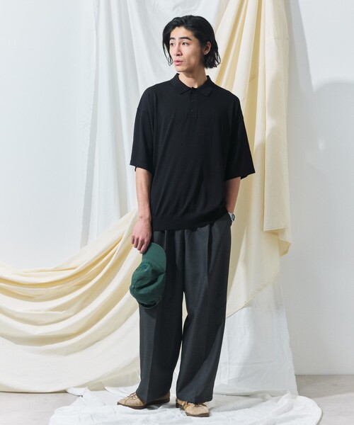 FREAK'S STORE(フリークスストア)の「限定展開 Relax Fit リラックスフィット ニットポロシャツ / 接触冷感(ポロシャツ・メンズ・ブラック/ネイビー/グレー系その他/チャコールグレー/ブラック系その他2/ブラック系その他/ベージュ・LARGE/MEDIUM/SMALL)」の16枚目の写真