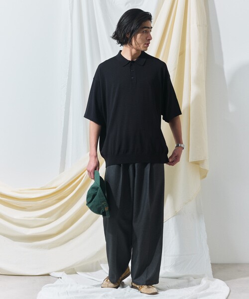 FREAK'S STORE(フリークスストア)の「限定展開 Relax Fit リラックスフィット ニットポロシャツ / 接触冷感(ポロシャツ・メンズ・ブラック/ネイビー/グレー系その他/チャコールグレー/ブラック系その他2/ブラック系その他/ベージュ・LARGE/MEDIUM/SMALL)」の17枚目の写真