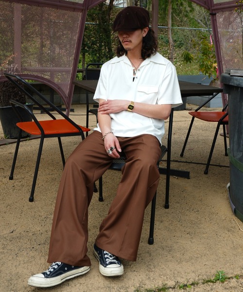 Noen(ノエン)の「レーヨンプルオーバー半袖シャツ(シャツ/ブラウス・メンズ・ブラック/ホワイト・MEDIUM/LARGE)」の15枚目の写真